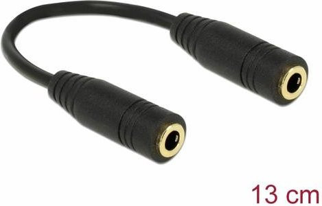 Delock 65896 Audio Verlängerungskabel mit 3,5 mm Klinkenbuchse auf 3,5 mm Klinkenbuchse in Schwarz - Bild 1