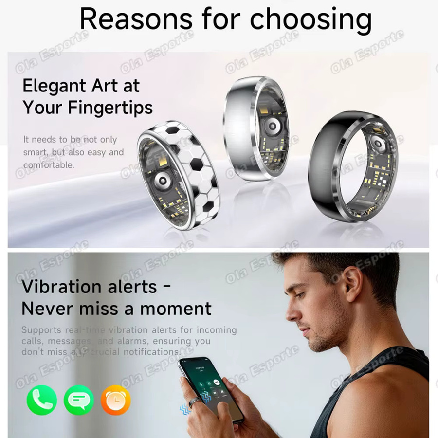 Ola Esporte Smart Ring mit Vibrationsalarm, Gestensteuerung und Gesundheitsmonitor für Männer und Frauen - Bild 3