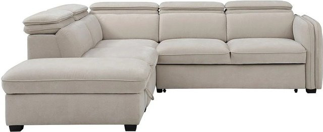 Vente-unique Schlafsofa Balotia in Beige mit L-Form und Schlaffunktion, Breite: 255 cm, Tiefe: 80 cm, Höhe: 230 cm - Bild 1