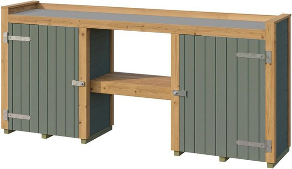 Weka Pflanztisch Killarney für den Garten in Grau-Grün und Eiche, Breite: 235 cm, Höhe: 50 cm, Tiefe: 50 cm