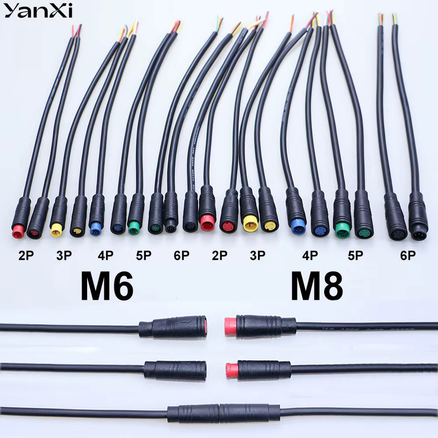 ChengHaoRan Wasserdichtes Kabel Set mit M6 M8 Stecker und Buchse für E-Bike Display und Sensoren in 2/3/4/5/6 Pin Ausführung - Bild 2