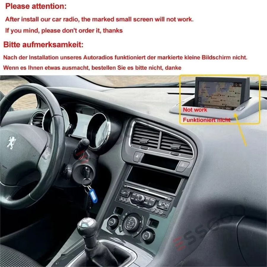 ESSGOO Android 15 Autoradio mit 9 Zoll Display für Peugeot 3008 5008 (2009-2016), 4+64 GB, Schwarz, GPS Navigation, WiFi, Wireless CarPlay, Android Auto, Bluetooth, CANBUS und Lenkradsteuerung - Bild 2