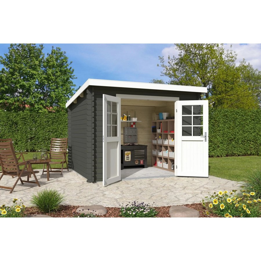 Lasita Blockbohlenhaus San Jose Gartenhaus in Grün B/H/T: 295 x 211 x 268,7 cm - Bild 2