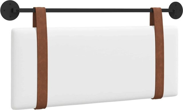 vidaXL Wandmontiertes gepolstertes Wandpaneel in Weiß mit Kunstleder-Optik, Breite: 110 cm, Höhe: 55 cm, Tiefe: 5 cm - Bild 1