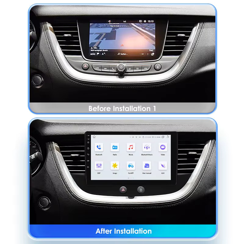 Hizpo Android 14 Auto-Multimedia-Player für Opel Grandland X 2016 - 2020 und Crossland X, 9 Zoll Bildschirm, 4G AI Intelligentes Autoradio mit 360 Cam, Schwarz - Bild 2