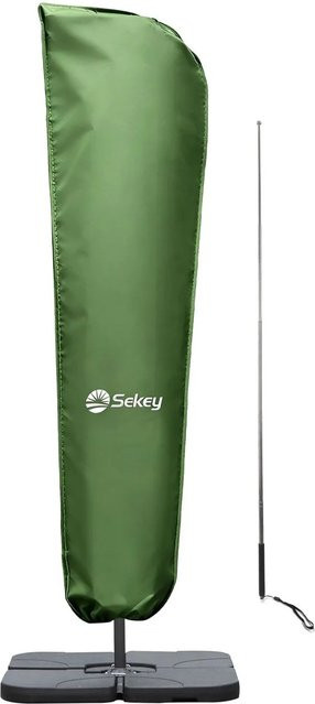 Sekey Schutzhülle für Ampelschirm aus Polyester, Grün, Durchmesser: 300 cm - Bild 1