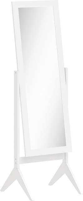 HOMCOM Standspiegel Weiß, Eleganter Ganzkörperspiegel mit erhöhten Füßen aus MDF, B/T/H: 47 x 46 x 148 cm - Bild 1