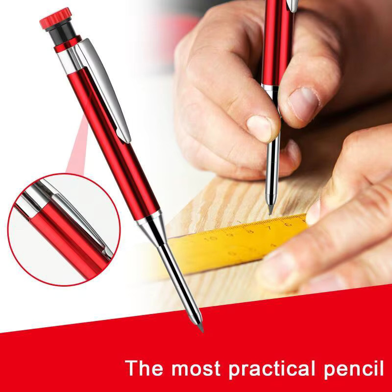 MROOFUL Professioneller Metall-Bleistift mit 2,8mm Graphit-Minen für Holzarbeiten und technische Zeichnungen - Bild 2