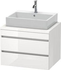 Duravit Waschtischunterschrank DuraStyle in Weiß Hochglanz mit 2 Schubladen, Breite: 70 cm, Tiefe: 54,8 cm, Höhe: 51,2 cm - Bild 1