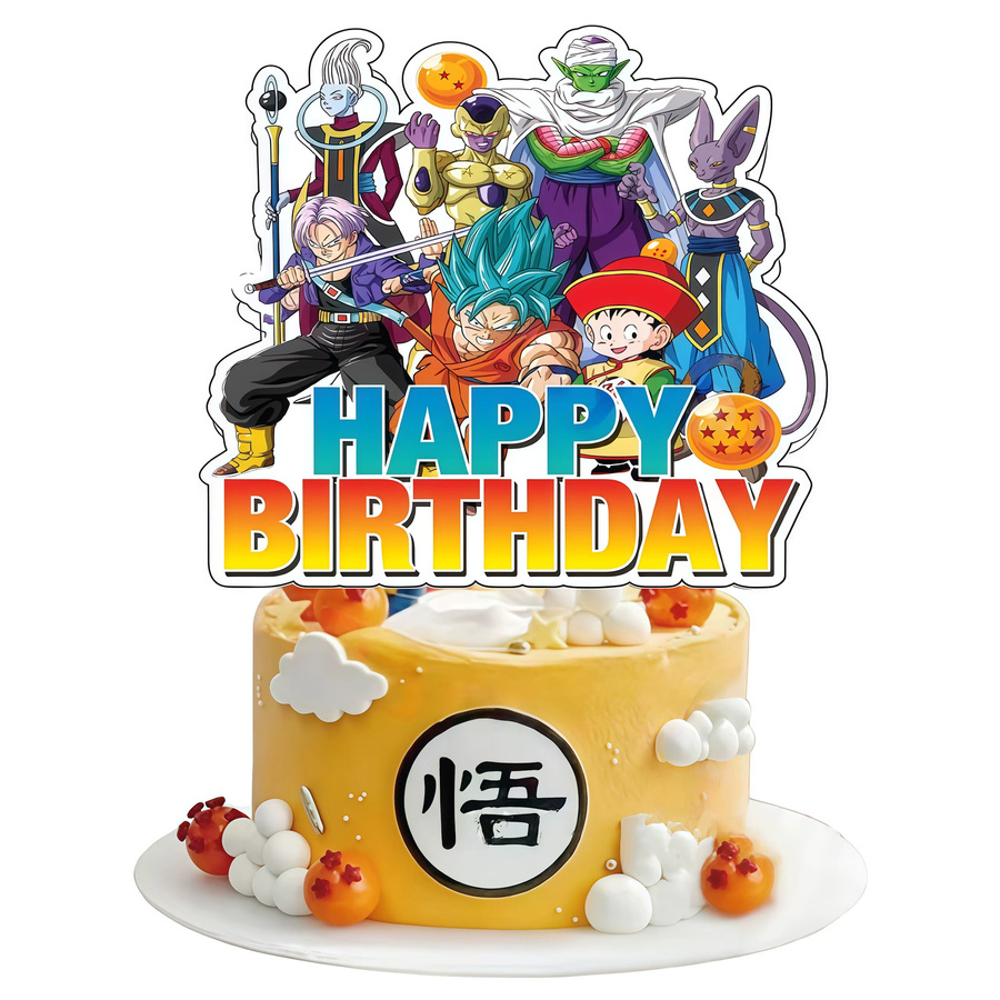Dragon Ball Geburtstagsparty Dekoration Set mit Banner, Luftballons und Tortendekoration in Mehrfarbig - Bild 2
