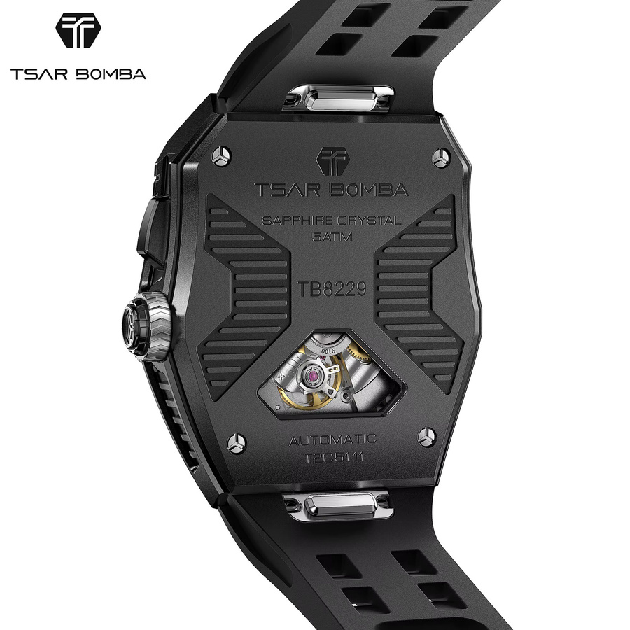 TSAR BOMBA Automatik-Armbanduhr, Herren, Saphirglas, Keramik, Schwarz - Bild 2