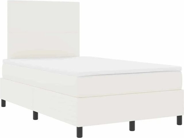 vidaXL LED Boxspringbett aus Cordstoff in Creme und Weiß mit Taschenfederkern, B/T/H: 120 x 200 x 55,59 cm - Bild 1