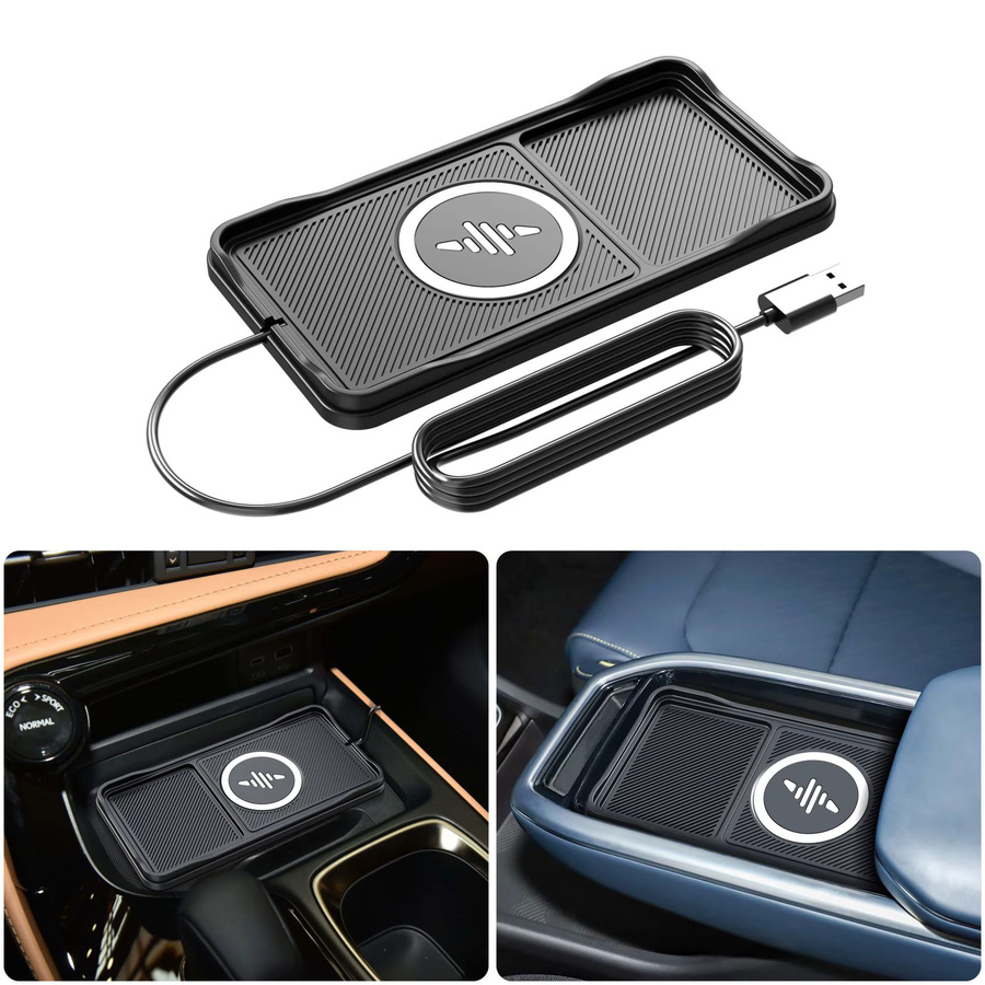 TIMESS Silikon Auto Wireless Ladegerät Schwarz – Rutschfeste Induktions-Schnellladeunterlage für iPhone 16/15/14/13/12 Serie und Samsung - Bild 3