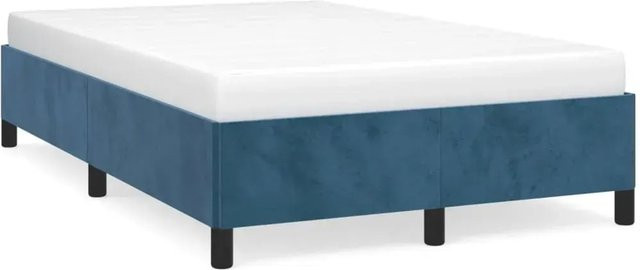 vidaXL Bettgestell aus Samt in Dunkelblau, B/T/H: 120 x 200 x 35 cm - Bild 1