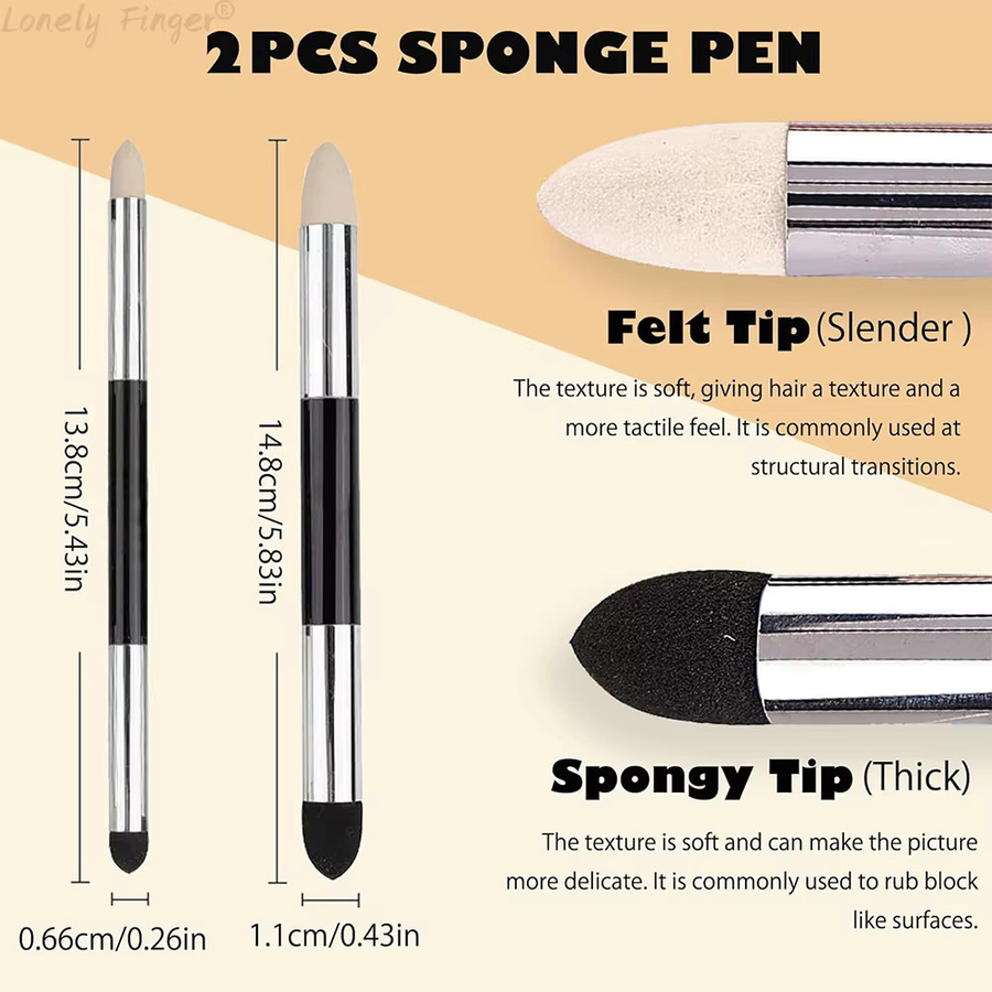 Lonely Finger Blending Stump Set mit 9 Stück Papierwischer, Blending Sponge Pens und Schleifpapier-Bleistiftspitzer, waschbar und wiederverwendbar für deine Papierkunst - Bild 2