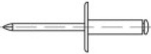 TOOLCRAFT 160154 Offene Blindniete aus Aluminium und Stahl, Farbe: Silber, Durchmesser: 5 mm, Länge: 10 mm, 250 Stück - Bild 1