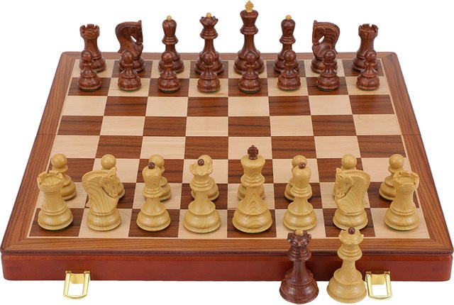 Yernea Schach, Massivholz-Schachbrett, Kunststoff-Schachfigurenset - Bild 1
