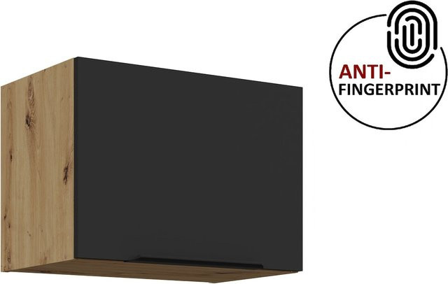 Küchen Hängeschrank ARIA Schwarz matt Anti Fingerprint Wandmontage Breite: 50 cm, Höhe: 36 cm, Tiefe: 36 cm - Bild 1