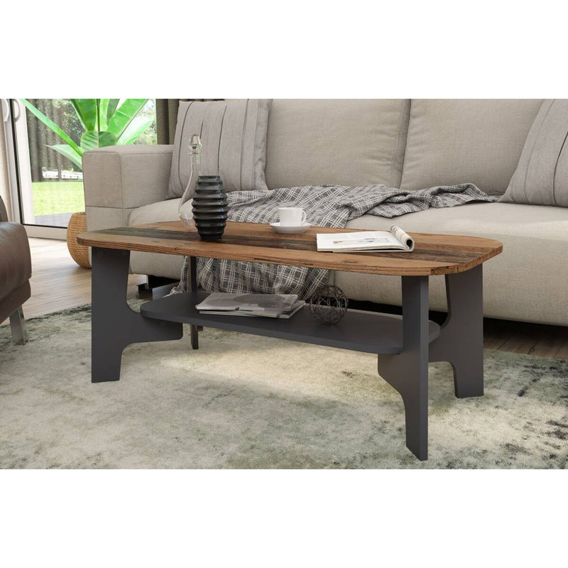 byLIVING Couchtisch JONNY in Eiche Old Wood Nachbildung und Anthrazit, B/T/H: 110 x 55 x 42,5 cm - Bild 3