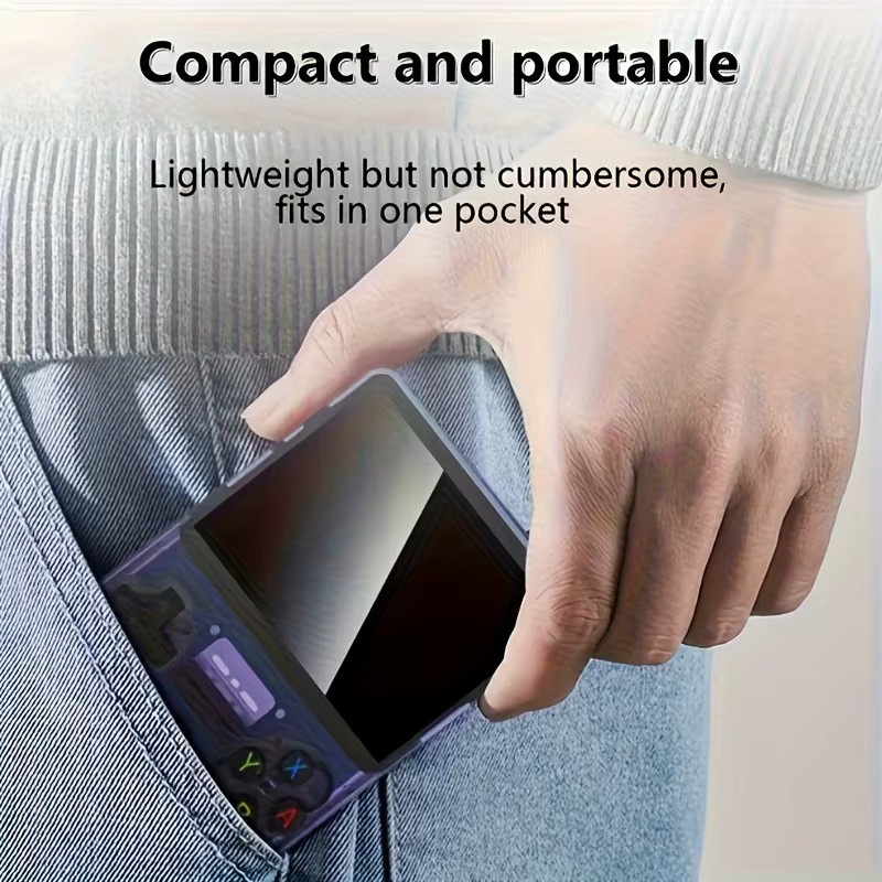 BOYHOM R36S Retro Handheld Spielkonsole mit 3,5 Zoll IPS Display, 128 GB Speicher, Blau - Bild 3