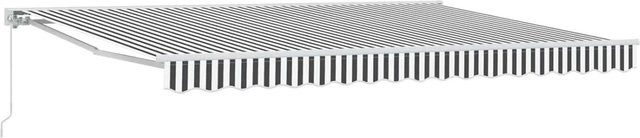 vidaXL Manuell Einziehbare Markise mit Semi-Cassette in Anthrazit und Weiß, B: 400 cm, T: 300 cm - Bild 1