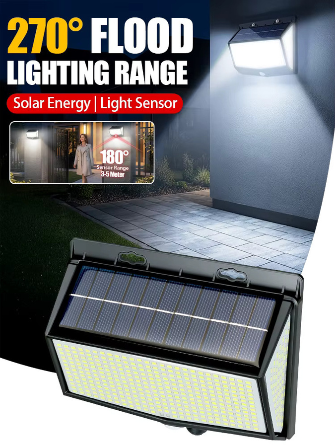 XIWANGFIRE LED Solar-PIR-Bewegungsmelder Wandleuchte in Schwarz mit 3 Modi, IP65 wasserdichte Sicherheitslampe mit Dämmerungssensor für Garten und Hof - Bild 7