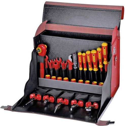 BERNSTEIN Tools for Electronics 8110-VDE Werkzeugkoffer bestückt 33teilig in Rot/Gelb, B/T/H: 44,0 x 17,5 x 31,0 cm - Bild 1