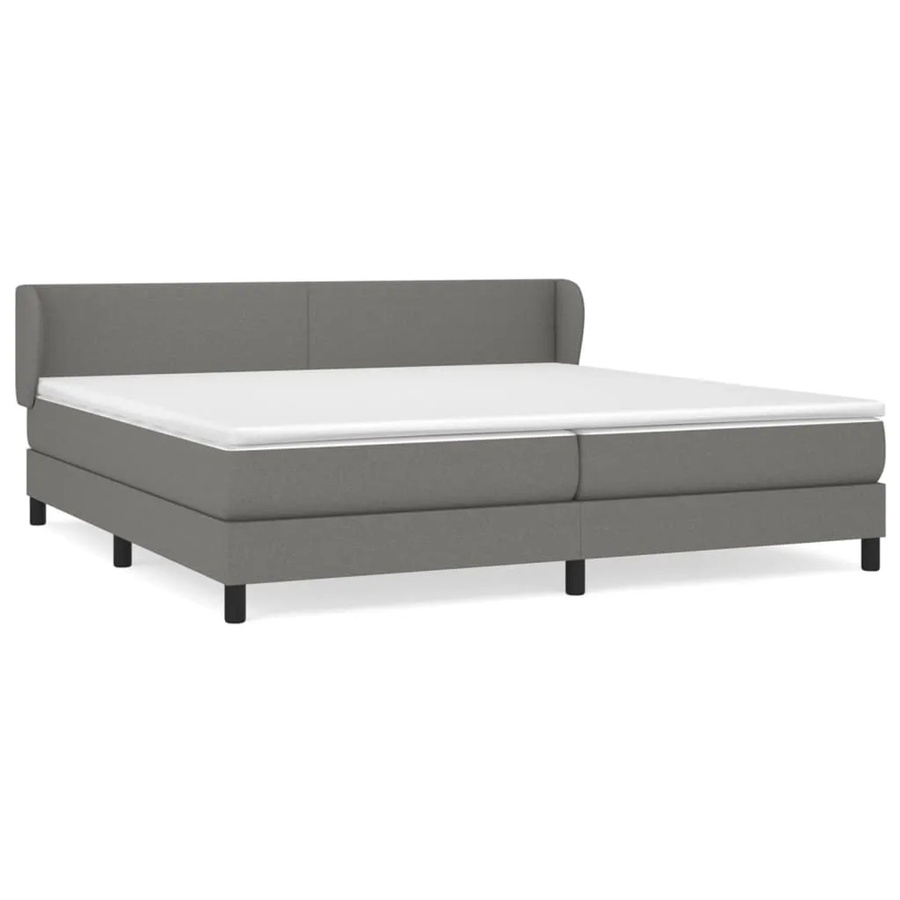 vidaXL Boxspringbett mit Matratze Hybrid Dunkelgrau B/T: 200 x 200 cm, Höhe: 203 cm - Bild 2