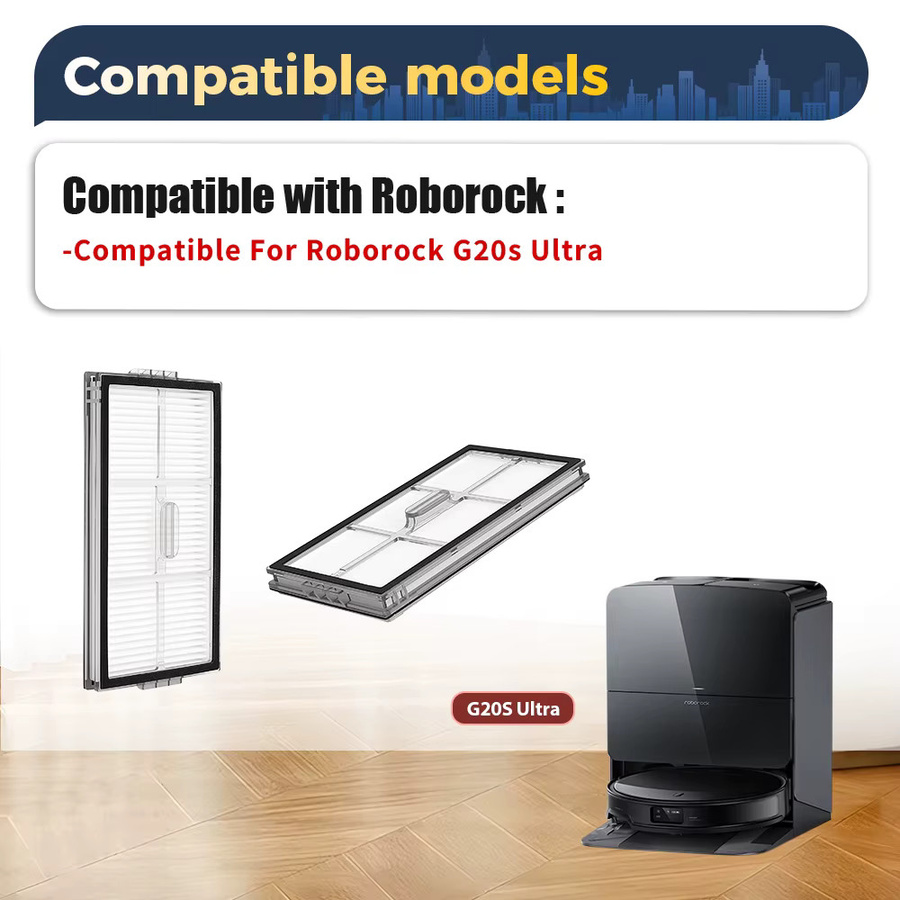 Roborock HEPA-Filter Zubehör für G20S Ultra, Saros 10R, Saros Z70 und Qrevo CurvX, Waschbare Staubsaugerfilter, Weiß - Bild 4