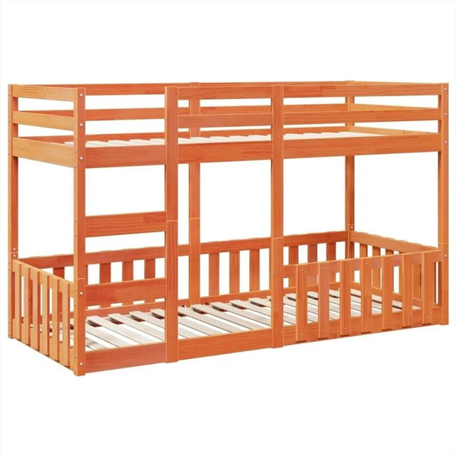 vidaXL Etagenbett aus massivem Kiefernholz in Braun, B/T/H: 90 x 200 cm - Bild 1