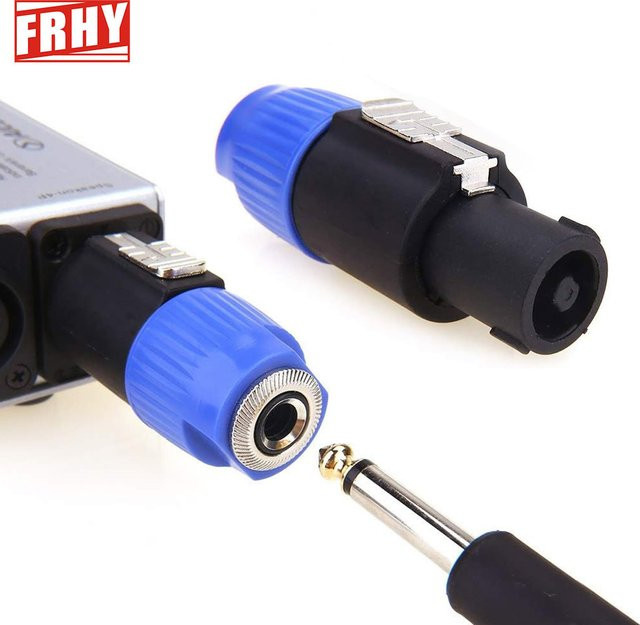 FRHY 2er-Set NL4FC 4-Pol Lautsprecher Stecker auf 6,5mm Weibliche Metall Jack Adapter mit Metall Latch, Farbe: Blau - Bild 1