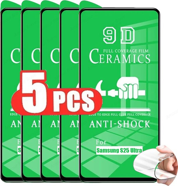 5er Pack Keramik-Displayschutzfolie für Samsung Galaxy S25 S24 S23 S22 S21 Plus S20 FE transparent - Bild 1
