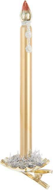 Rico Design Glaskerze Baumschmuck mit goldenem Metallchip in Gold für Weihnachten - Bild 1