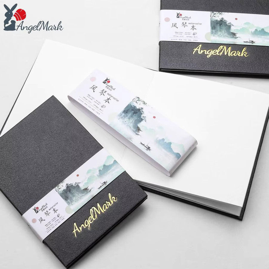 Faltbares Aquarellbuch aus schwarzem Papier mit 300 g/m2 für Künstler und Studenten - Bild 5