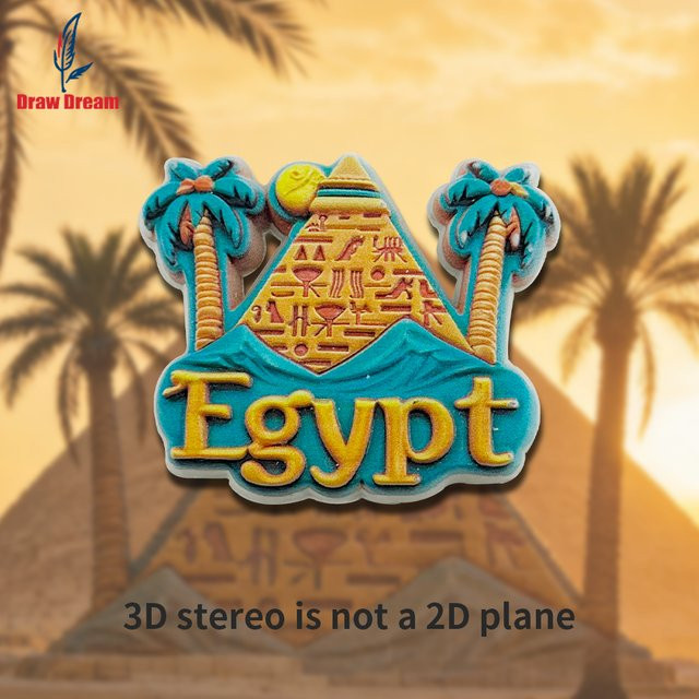 Ägyptische Wüstenoase 3D Stereoskopischer Kühlschrankmagnet als kreatives Reise-Souvenir und Heimdekoration in Multicolour - Bild 1