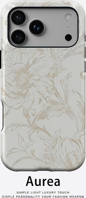 Potdemiel Aurea Case Matte Bumper MagSafe Schutzhülle für iPhone mit Barock Blumenmuster in Beige - Bild 1