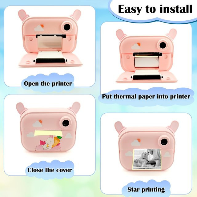 7-Farben-Thermofotopapier für Fujifilm Mini OneShot Sofortkameras, Multicolor, wischfest und leicht abziehbar für kreative DIY-Projekte - Bild 1