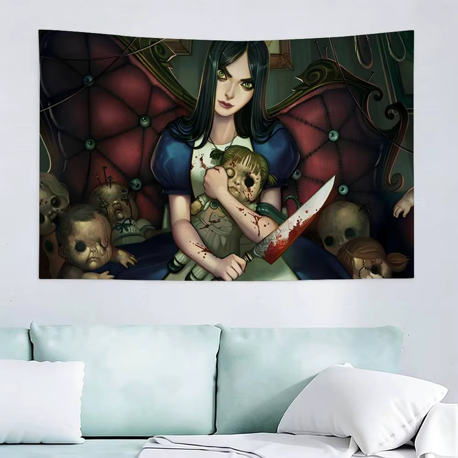Kayou Wandteppich Game Alice Madness Returns mit abstraktem Muster in Multicolour, Rechteckig, Breite: 70 cm, Höhe: 50 cm - Bild 3