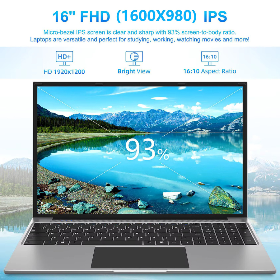 Blossom 6500Y Laptop 17,3 Zoll mit 16GB RAM, 512GB SSD, Intel N5095 und Windows 11 Pro in Silber - Bild 2