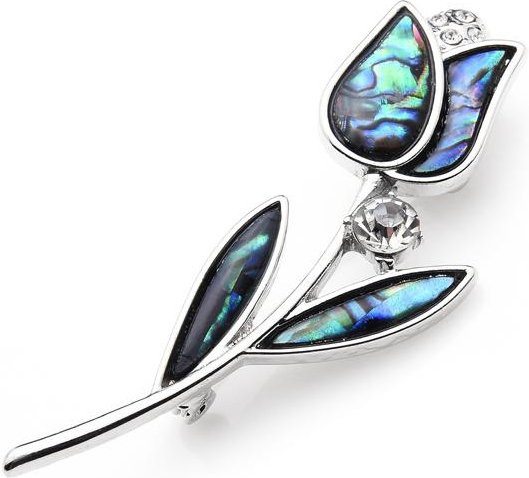 YIRAN Jewelry Brosche Tulpe, Abalone-Muschel, Legierungsmetall, Damen - Bild 1