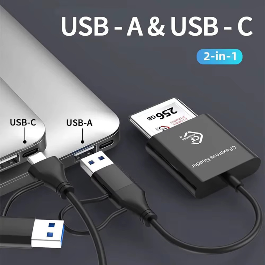 Kebidumei CFexpress Typ B Kartenleser und Writer mit 10 Gbit/s USB 3.2 Gen2 USB-C Anschluss in Schwarz - Bild 5