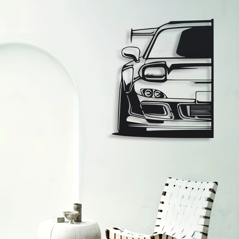 DDPNKL RX7 Metall-Wandkunst Wanddekoration in Schwarz - Bild 6
