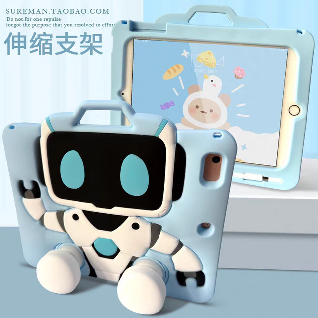 Roboter Tablet Hülle in Blau für Apple iPad Mini, iPad 10. Generation, iPad Air und iPad Pro - Bild 1