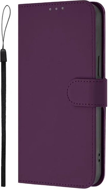 Luxus Flip Lederhülle mit Blumenmuster für Xiaomi Redmi 12 5G, Redmi 12 und Redmi 12C in Lila - Bild 1