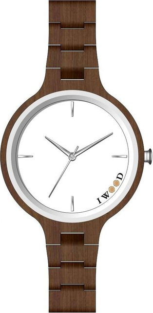 Iwood Damenuhr, Holz, Quarz, 37 mm, Weiß - Bild 1