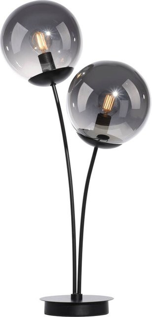 Just Light Tischleuchte Big Widow 2-flammig Schwarz mit Rauchglas und Metall B/H: 33,5 x 60 cm - Bild 1