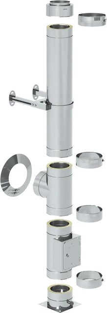 Firefix Doppelwandiges Edelstahlschornstein-Set in Silber, Durchmesser: 180 mm - Bild 1