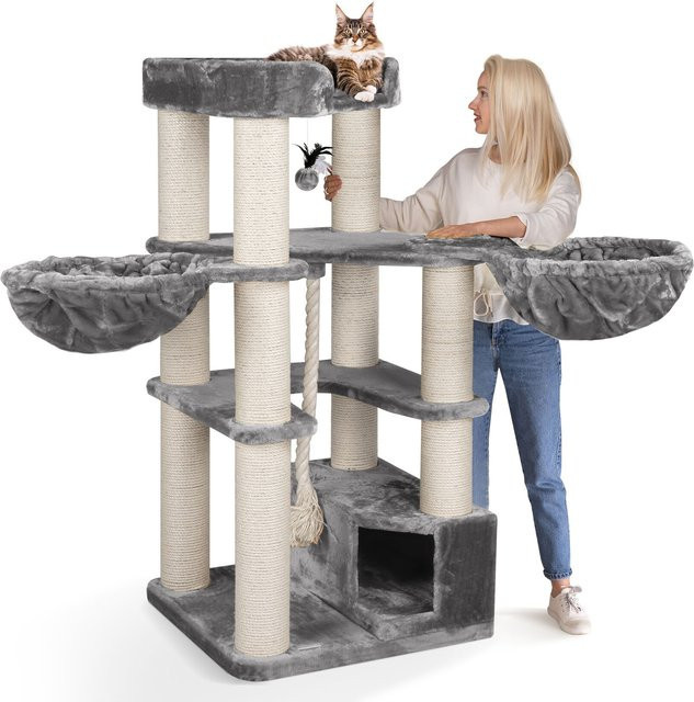 HAPPYPET Premium Kratzbaum für Katzen in Grau, Höhe: 161 cm - Bild 1