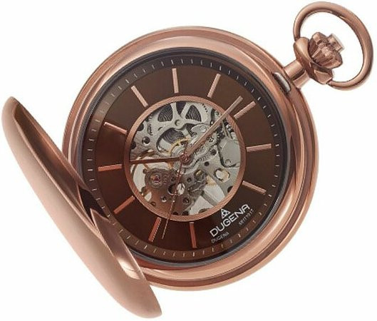 Dugena Taschen-Uhr, Handaufzug, Messing, bronze, Herren - Bild 1