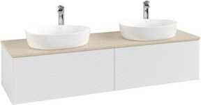 V&B Waschtischunterschrank Antao mit Frontstruktur und Beleuchtung in Weiß, B/T: 160 x 50 cm - Bild 1